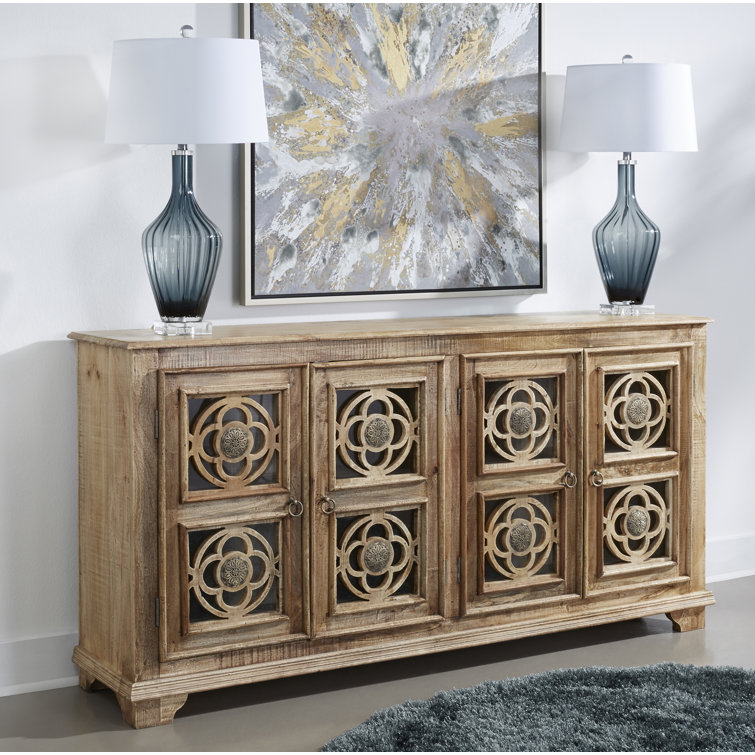 Langley Street Goyette 71'' Wide Mango Solid Wood Credenza & Reviews